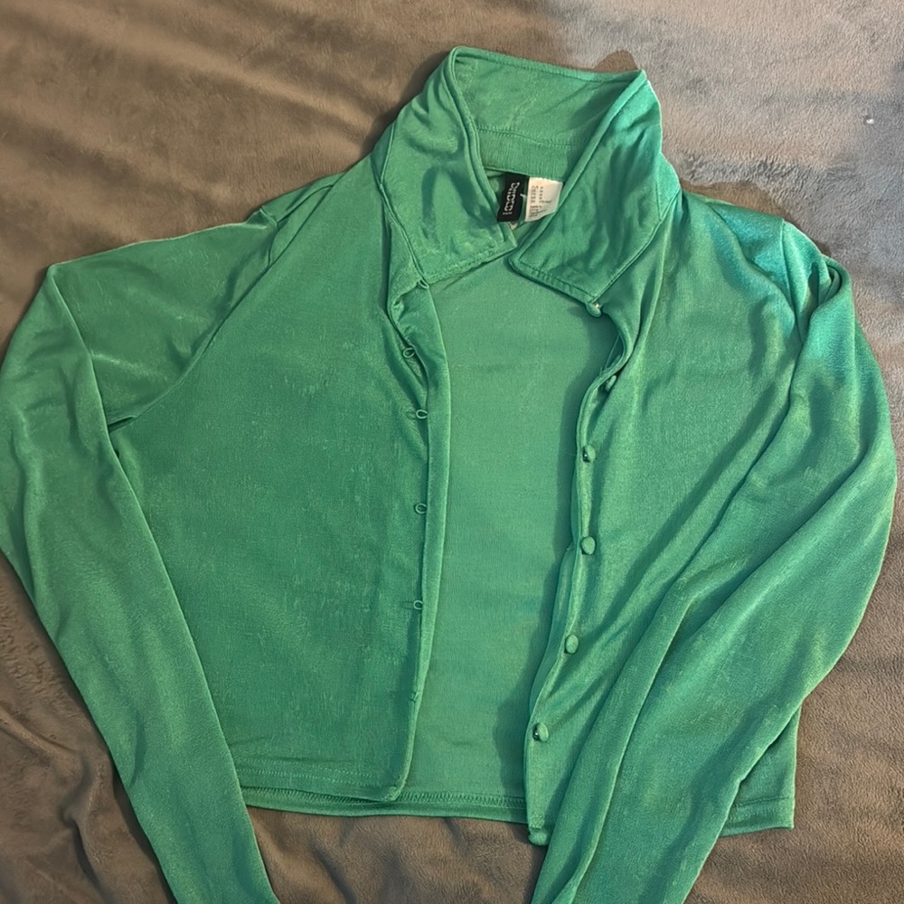 Chic Green Sheer Cardigan